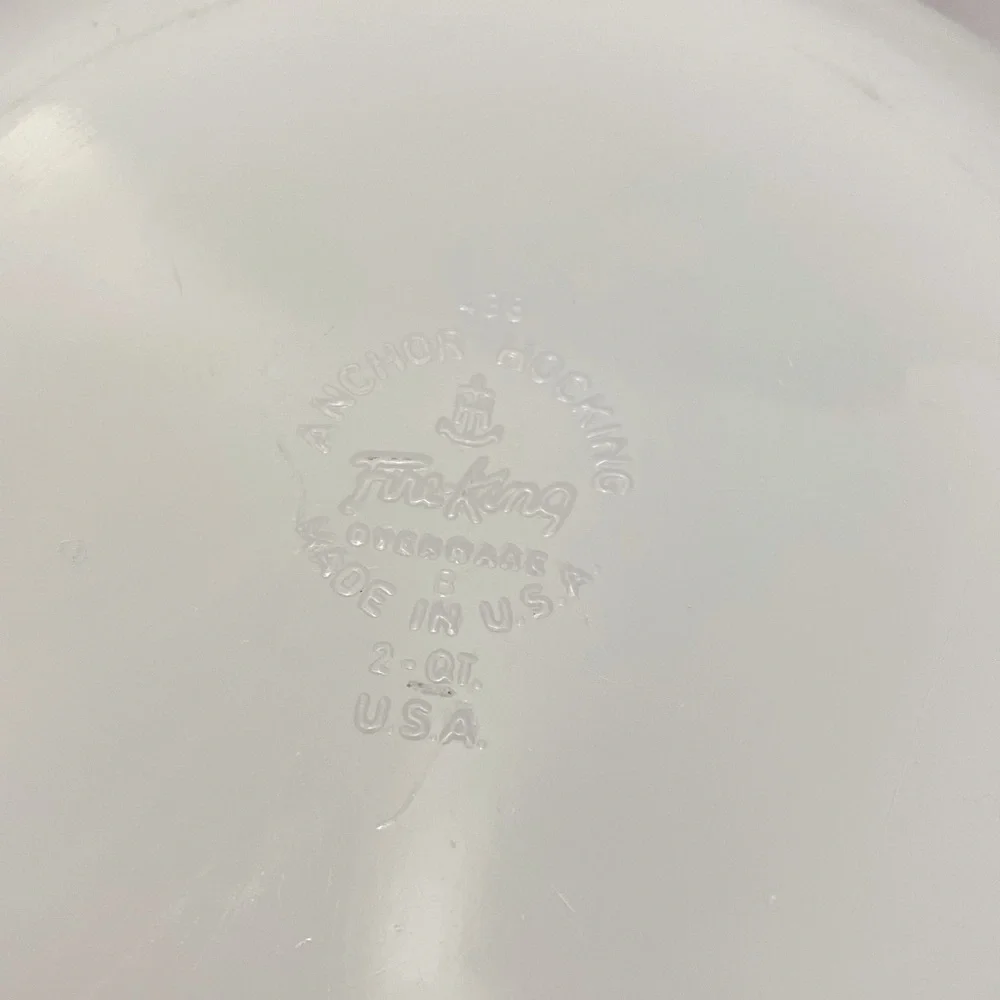Anchor Hocking Fire King 429 Milk Glass Green Meadow 9